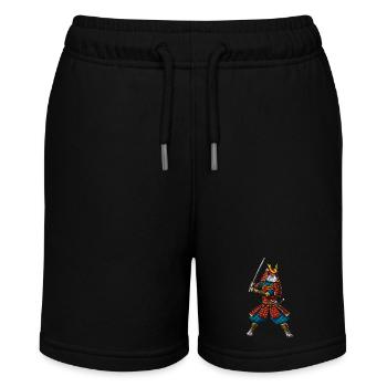 Cat Japanese Samurai Ninja - Stanley/Stella MINI BOLTER Organic Teen Jogging Shorts - black - Front