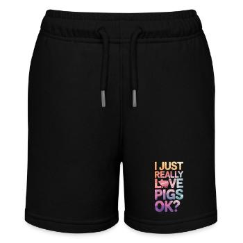 Pig Animal - Stanley/Stella MINI BOLTER Organic Teen Jogging Shorts - black - Front