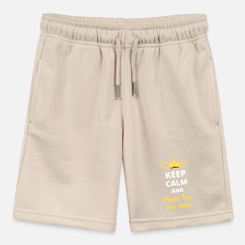 "Keep Calm and Make Tea, Not War" Stanley/Stella MINI BOLTER Organic Teen Jogging Shorts