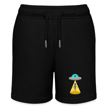 UFO Alien Landing Sci-Fi fantasy art - Stanley/Stella MINI BOLTER Organic Teen Jogging Shorts - black - Front