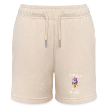 Guten Morgen ganz dünnes Eis Wortwitz Humor - Stanley/Stella Teenager Bio-Joggingshorts MINI BOLTER - Natur - Vorne