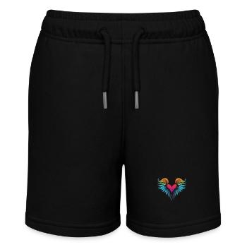 Heart Wings Angel Love - Stanley/Stella MINI BOLTER Organic Teen Jogging Shorts - black - Front