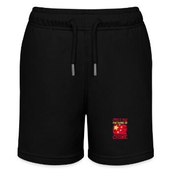 Ich kann nicht nach China gehen - Stanley/Stella Teenager Bio-Joggingshorts MINI BOLTER - Schwarz - Vorne