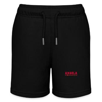 Angola, flag and emblem of Angola. Supporters. - Stanley/Stella MINI BOLTER Organic Teen Jogging Shorts - black - Front