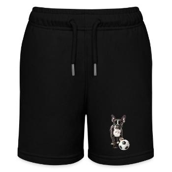 Boston Terrier - Stanley/Stella MINI BOLTER Organic Teen Jogging Shorts - black - Front