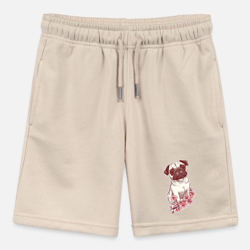 Mops mit Blüten Stanley/Stella Teenager Bio-Joggingshorts MINI BOLTER