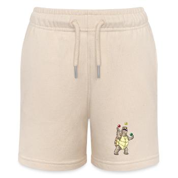 Schildkröte Jongleur Jonglieren - Stanley/Stella Teenager Bio-Joggingshorts MINI BOLTER - Natur - Vorne