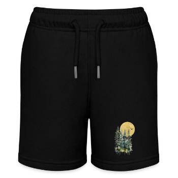 Moonlit Pine Woodland - Stanley/Stella MINI BOLTER Organic Teen Jogging Shorts - black - Front