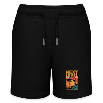 Next Level Retro Helden - Stanley/Stella Teenager Bio-Joggingshorts MINI BOLTER - Schwarz - Vorne