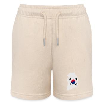 South Korea flag map - Stanley/Stella MINI BOLTER Organic Teen Jogging Shorts - soft Ecru - Front