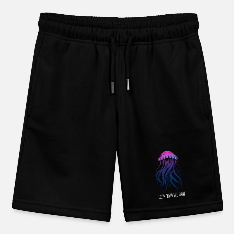 Glow With The Flow, Jellyfish with Tentacles, Saying Stanley/Stella MINI BOLTER Organic Teen Jogging Shorts