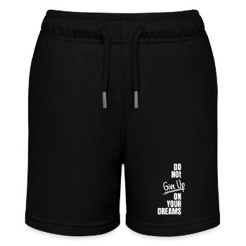 Motivationskleidung | Gib nicht auf | Zitieren - Stanley/Stella Teenager Bio-Joggingshorts MINI BOLTER - Schwarz - Vorne