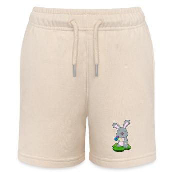 Hase Blumenstrauß  - Stanley/Stella Teenager Bio-Joggingshorts MINI BOLTER - Natur - Vorne