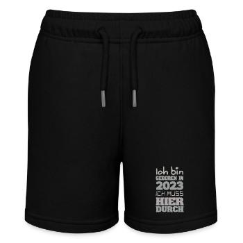 Born in 2023 Get started - Stanley/Stella MINI BOLTER Organic Teen Jogging Shorts - black - Front