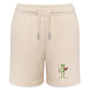 Dawn Quest Frog with Book - Stanley/Stella MINI BOLTER Organic Teen Jogging Shorts - soft Ecru - Front