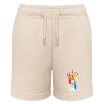 KING 8 YEAR OLD QUEEN 8TH BIRTHDAY - Stanley/Stella MINI BOLTER Organic Teen Jogging Shorts - soft Ecru - Front