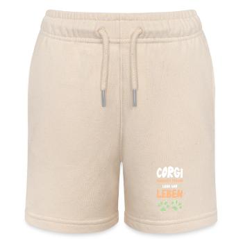 Corgi Freude Liebe Leben - Stanley/Stella Teenager Bio-Joggingshorts MINI BOLTER - Natur - Vorne