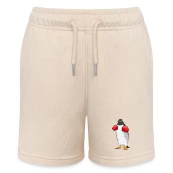 Penguin Boxer Boxing Gloves - Stanley/Stella MINI BOLTER Organic Teen Jogging Shorts - soft Ecru - Front