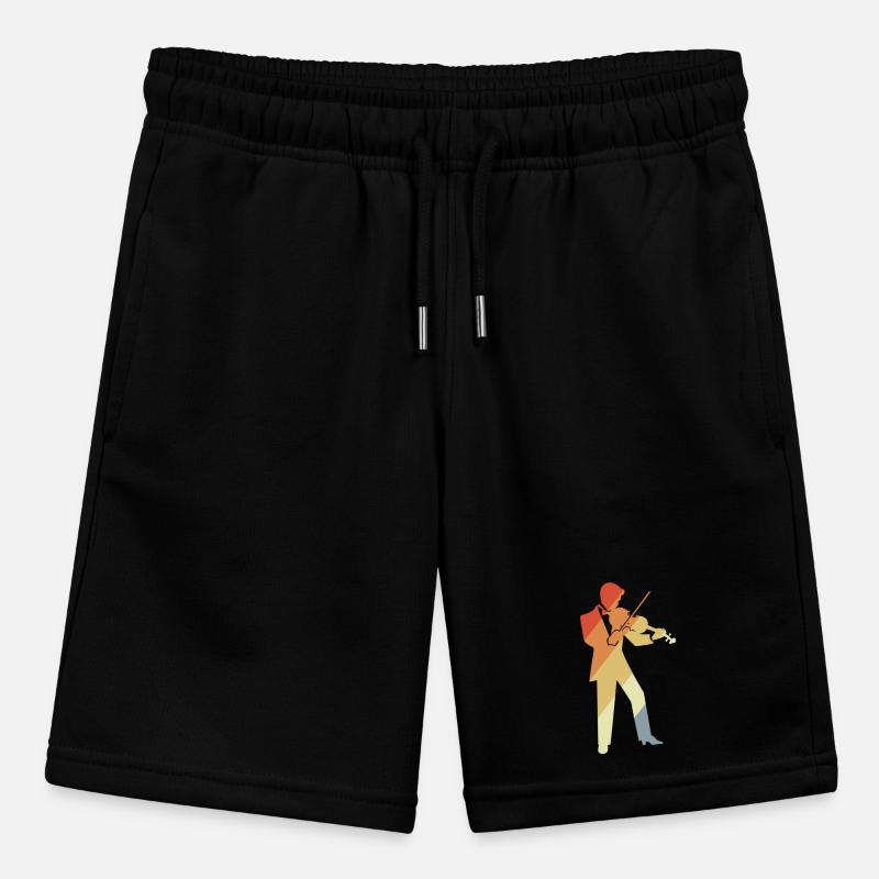 Retro Violin Player Graphic Stanley/Stella MINI BOLTER Organic Teen Jogging Shorts
