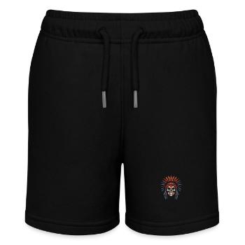Apache Indianer Häuptling Totenkopf - Stanley/Stella Teenager Bio-Joggingshorts MINI BOLTER - Schwarz - Vorne