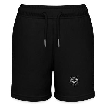 Wolf Kopf Porträt Cool - Stanley/Stella Teenager Bio-Joggingshorts MINI BOLTER - Schwarz - Vorne