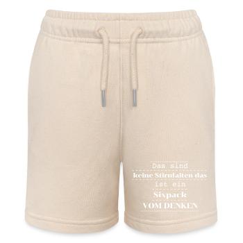 lustige witzige sprüche falten sixpack - Stanley/Stella Teenager Bio-Joggingshorts MINI BOLTER - Natur - Vorne