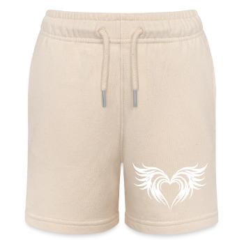 Heart Wings Love - Stanley/Stella MINI BOLTER Organic Teen Jogging Shorts - soft Ecru - Front