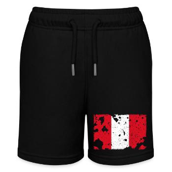 Peru Flag - Vintage - Stanley/Stella MINI BOLTER Organic Teen Jogging Shorts - black - Front