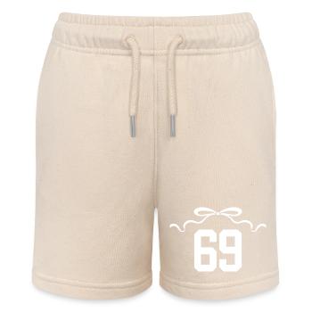 Number 69 Knot - 69th Anniversary - Stanley/Stella MINI BOLTER Organic Teen Jogging Shorts - soft Ecru - Front