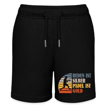 Jeu de padel PARLER EST ARGENT LE PADEL EST EN OR Drôle - Short bio MINI BOLTER Stanley/Stella Ado - noir - Devant
