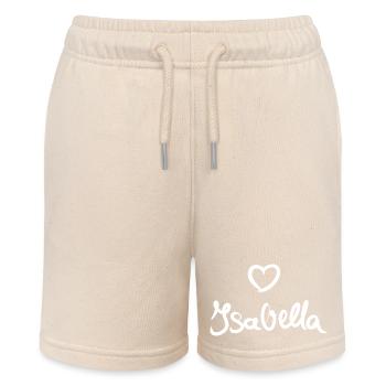 Isabella Name mit I Mädchenname Geburt Baby Shower - Stanley/Stella Teenager Bio-Joggingshorts MINI BOLTER - Natur - Vorne
