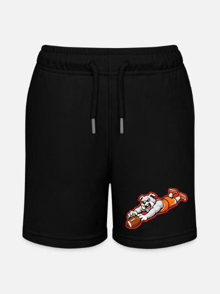Bulldog Football Dive Catch Maskottchen - Stanley/Stella Teenager Bio-Joggingshorts MINI BOLTER - Schwarz
