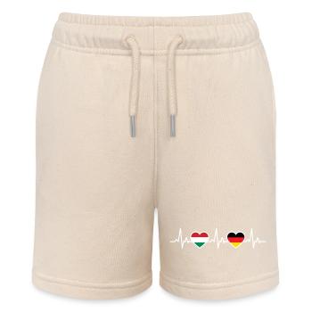 Ungarn Deutschland Herzschlag Flagge Ungar Ungarin - Stanley/Stella Teenager Bio-Joggingshorts MINI BOLTER - Natur - Vorne