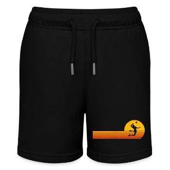 Volleyball Retro Sunrise Volleyballer - Stanley/Stella Teenager Bio-Joggingshorts MINI BOLTER - Schwarz - Vorne