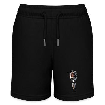 Microphone Retro Drawing - Stanley/Stella MINI BOLTER Organic Teen Jogging Shorts - black - Front