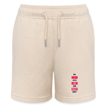 May I Offer You Some Quality Irony Lustiger Spruch - Stanley/Stella MINI BOLTER Organic Teen Jogging Shorts - soft Ecru - Front