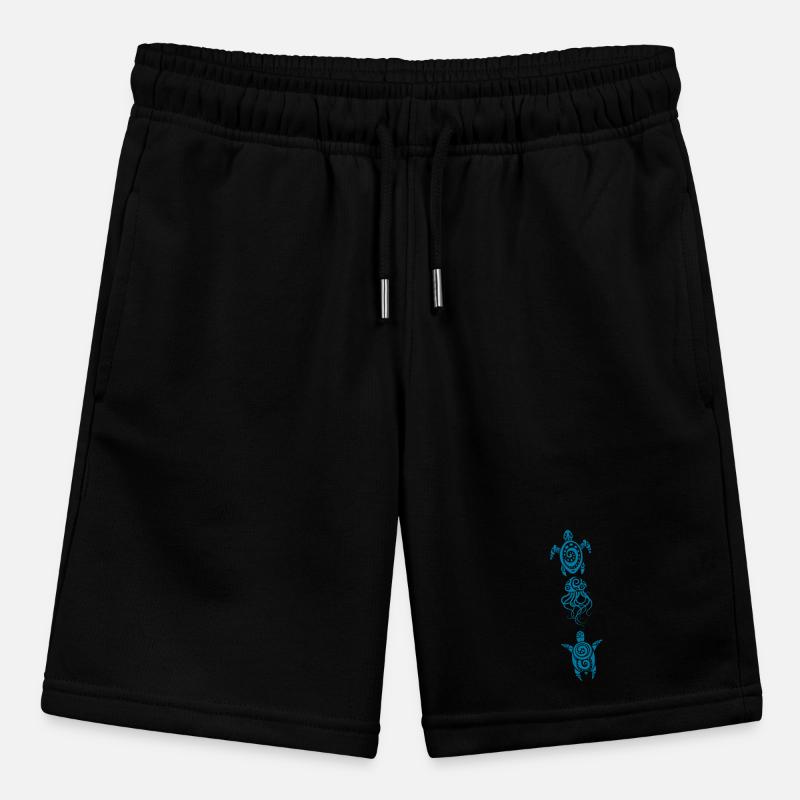 A jellyfish and two turtles (blue) Stanley/Stella MINI BOLTER Organic Teen Jogging Shorts