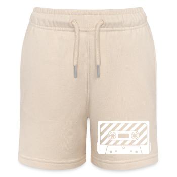 Cassette Retro Mixtape – Music Cult Motif - Stanley/Stella MINI BOLTER Organic Teen Jogging Shorts - soft Ecru - Front