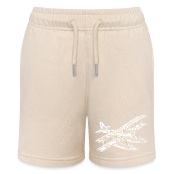 Vintage Einmotoriges Wasserflugzeug Retro Style - Stanley/Stella Teenager Bio-Joggingshorts MINI BOLTER - Natur - Vorne