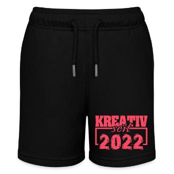 Retro 2022 - Stanley/Stella Teenager Bio-Joggingshorts MINI BOLTER - Schwarz - Vorne