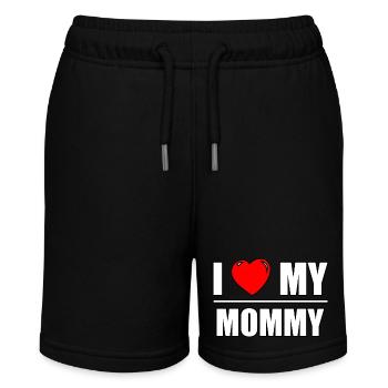 Font design "I love my Mommy" - Stanley/Stella MINI BOLTER Organic Teen Jogging Shorts - black - Front