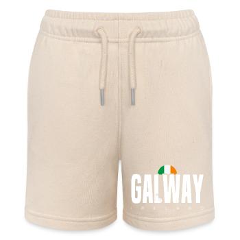 Galway Ireland Distressed Text Logo - Stanley/Stella MINI BOLTER Organic Teen Jogging Shorts - soft Ecru - Front