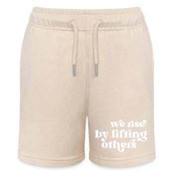 We Rise By Lifting Others Inspirational Quote - Stanley/Stella MINI BOLTER Organic Teen Jogging Shorts - soft Ecru - Front