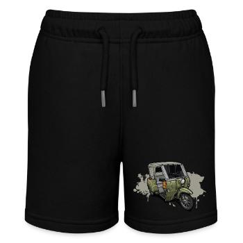 Duo DDR Dreirad - Illustration - Stanley/Stella Teenager Bio-Joggingshorts MINI BOLTER - Schwarz - Vorne