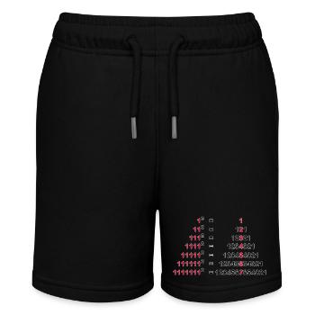 ZAHLEN PALINDROM 1x1 HOCH ZWEI GESCHENK 1^2 - Stanley/Stella Teenager Bio-Joggingshorts MINI BOLTER - Schwarz - Vorne