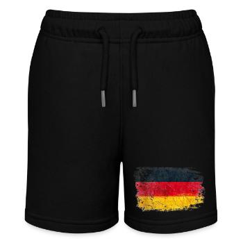 Grunge Deutsche Flagge - Stanley/Stella Teenager Bio-Joggingshorts MINI BOLTER - Schwarz - Vorne