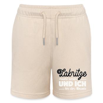 Lakritze macht schön, Lakritze naschen - Spruch - Stanley/Stella Teenager Bio-Joggingshorts MINI BOLTER - Natur - Vorne