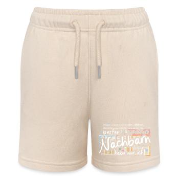The best neighbors , neighborhood party. German - Stanley/Stella MINI BOLTER Organic Teen Jogging Shorts - soft Ecru - Front