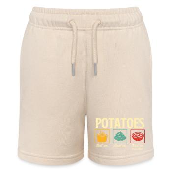 Potatoes Boil Mash Stew Thanksgiving Quote - Stanley/Stella MINI BOLTER Organic Teen Jogging Shorts - soft Ecru - Front