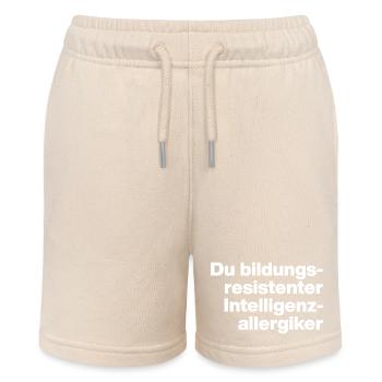 YOU EDUCATION-RESISTANT INTELLIGENCE ALLERGY SUFFERER STUPID - Stanley/Stella MINI BOLTER Organic Teen Jogging Shorts - soft Ecru - Front